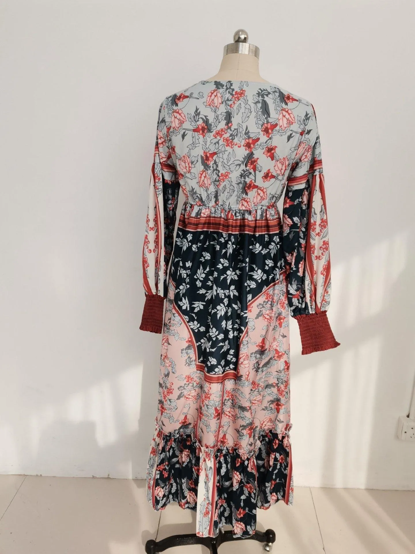Women Bohemia Floral Print Maxi Dresses