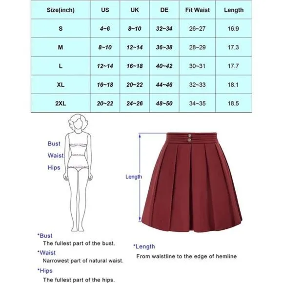 Women Pleated High Waisted Skirt A Line Skater Skirt with Pockets, Black