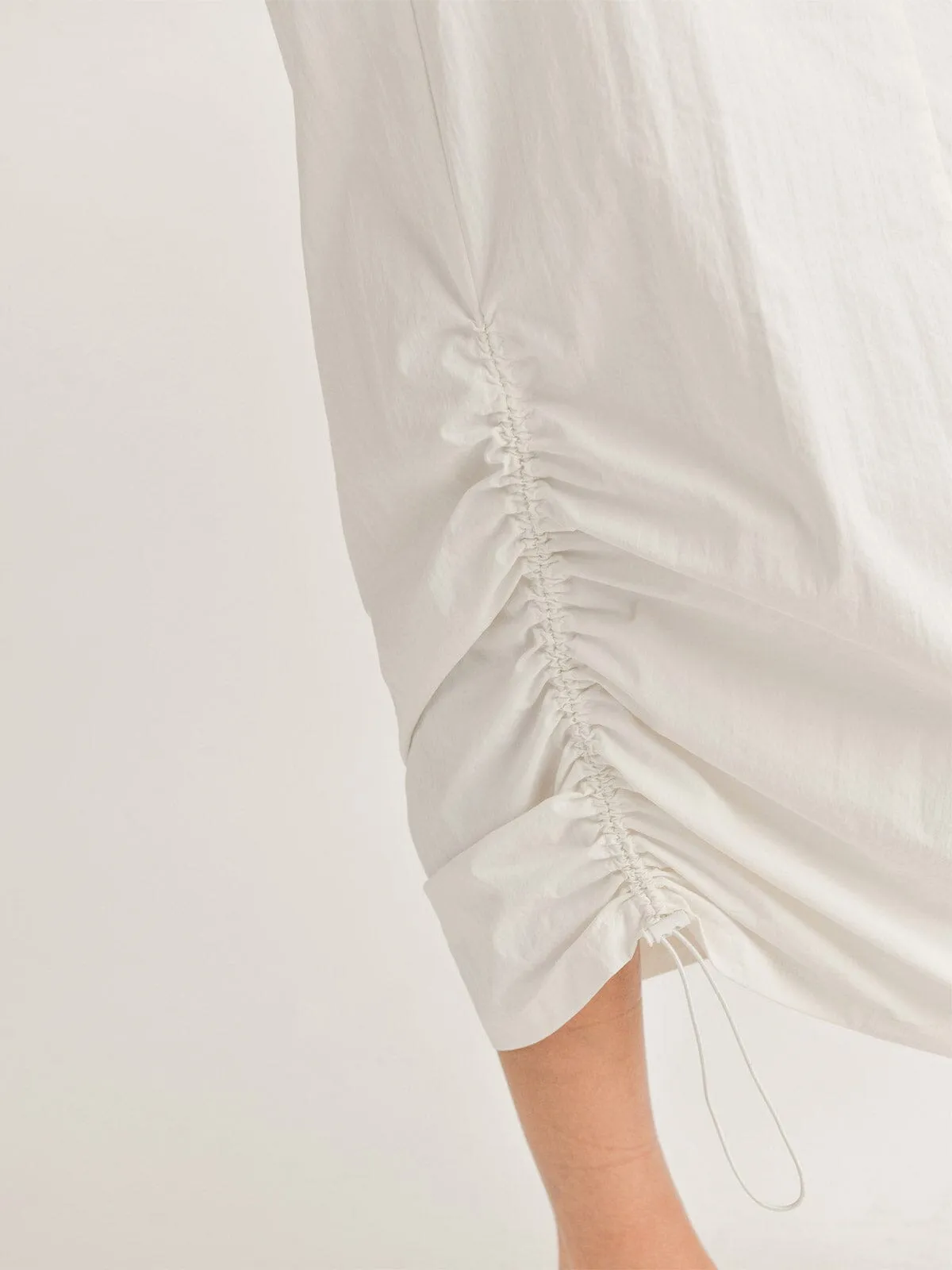 WOMEN'S BUTTON CLOSURE CARGO POCKETS SIDE RUCHED MAXI SKIRT