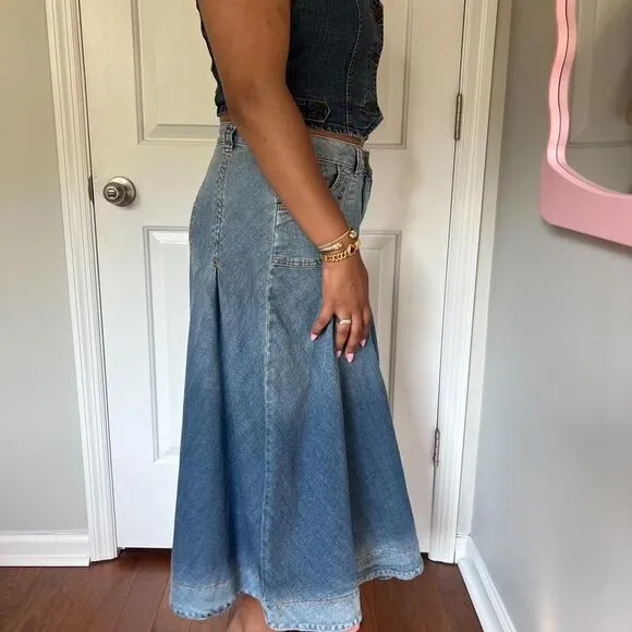 Y2K SOFT SURROUNDINGS DENIM FAIRY MAXI SKIRT