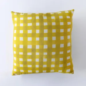 Yellow Cross-Hatch Pillow