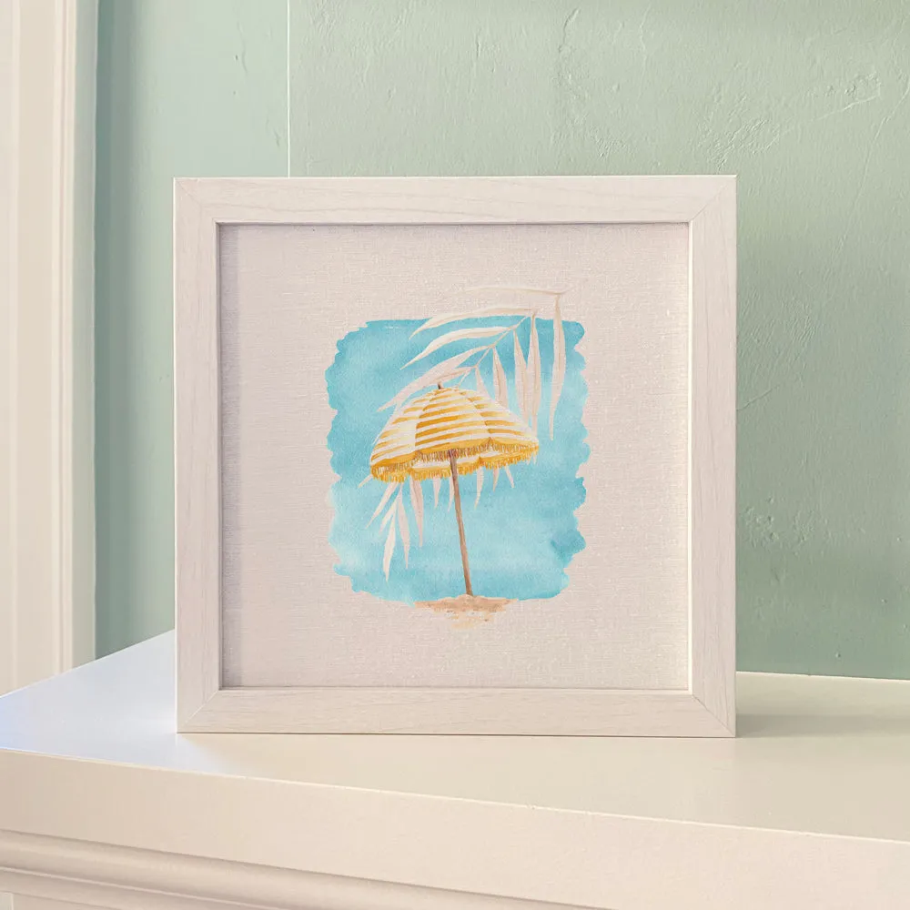 Yellow Umbrella - Framed Sign
