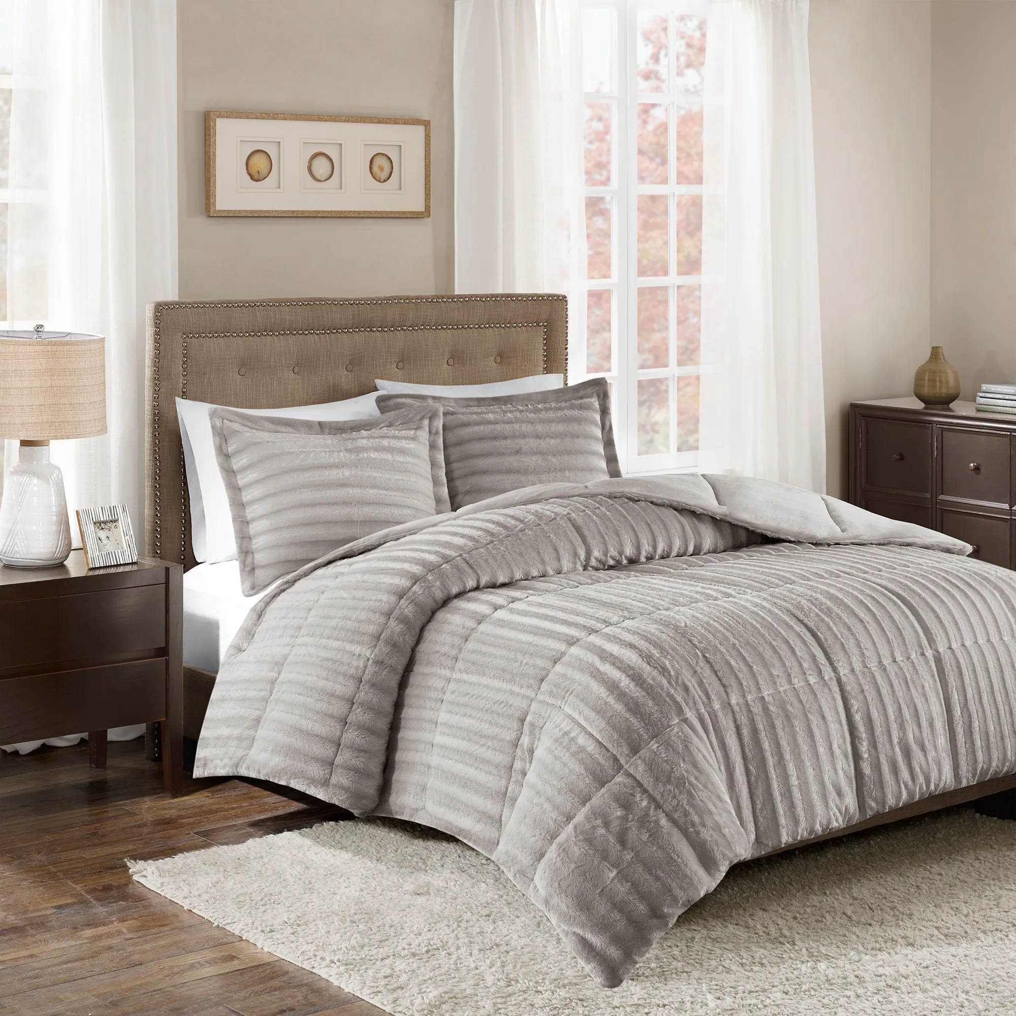 York Faux Fur Comforter Mini Set