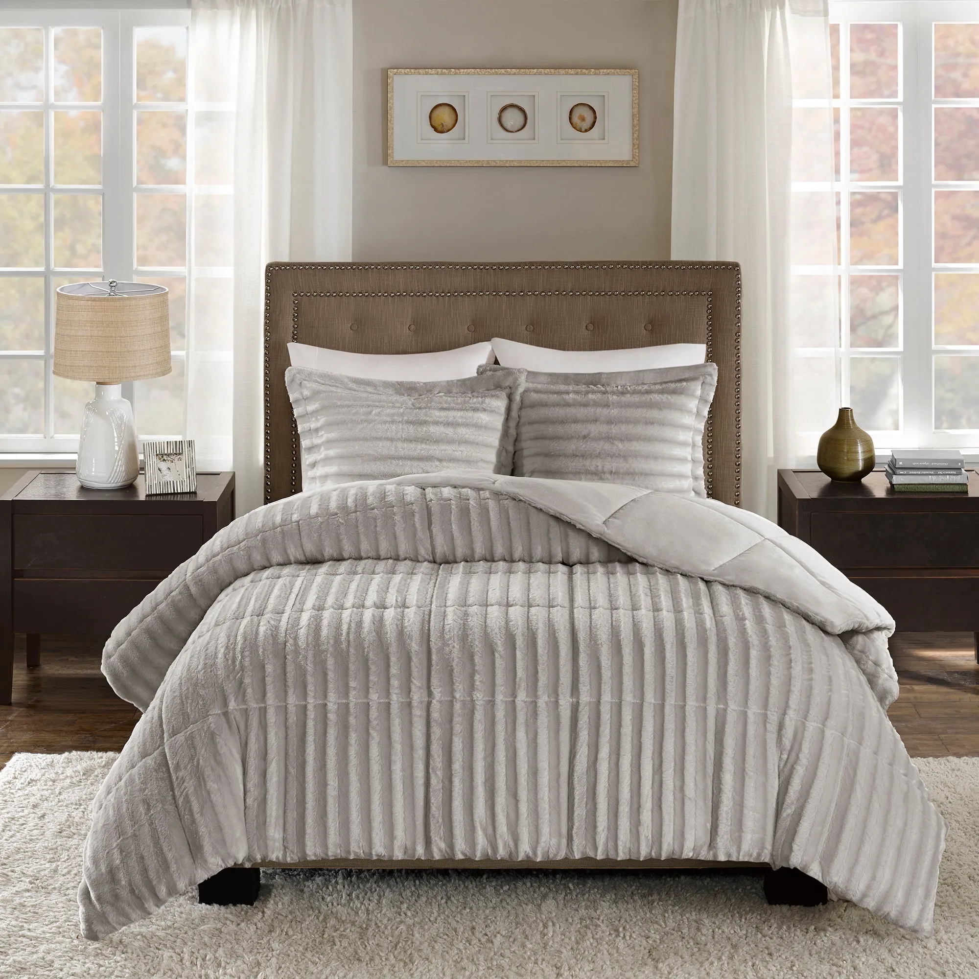 York Faux Fur Comforter Mini Set