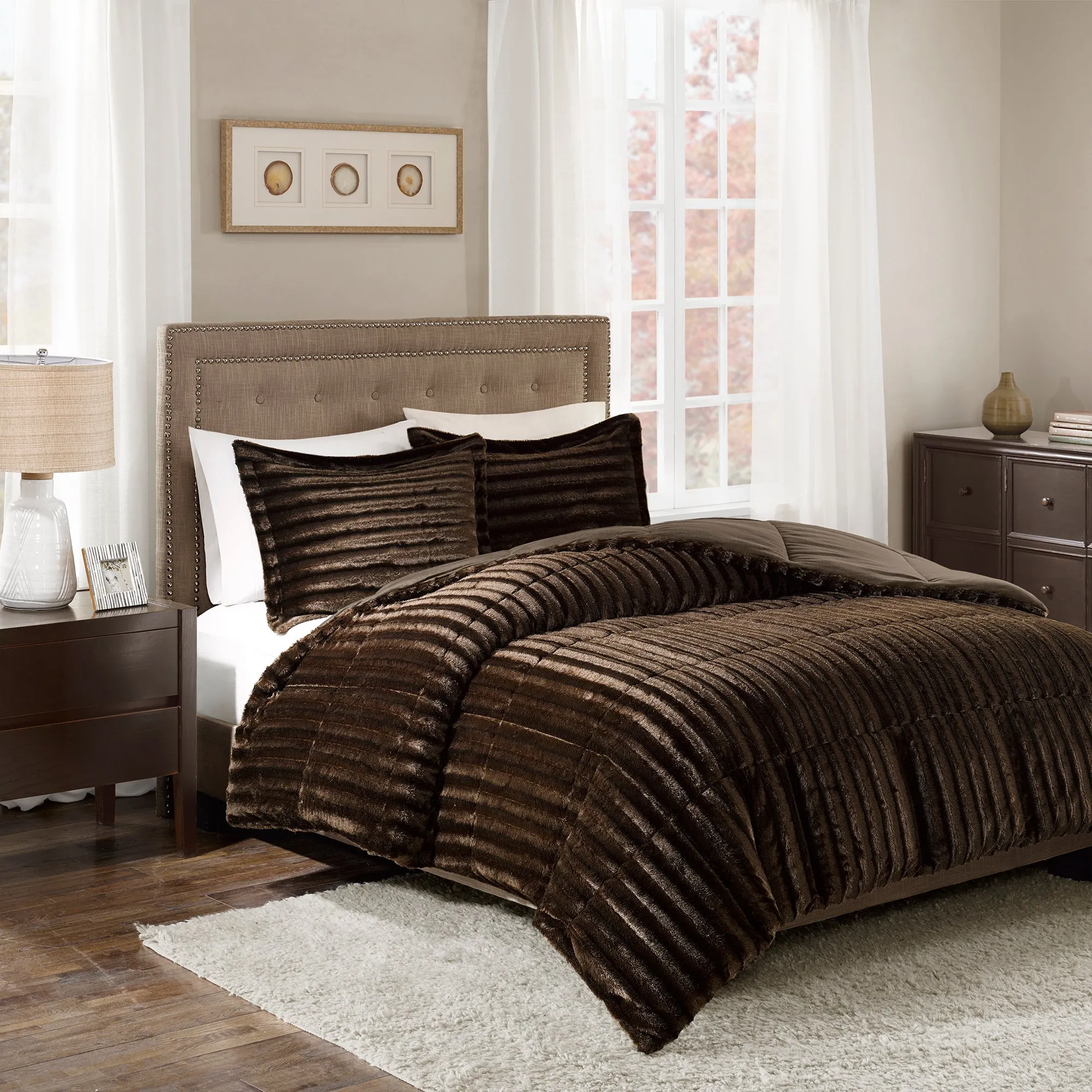 York Faux Fur Comforter Mini Set