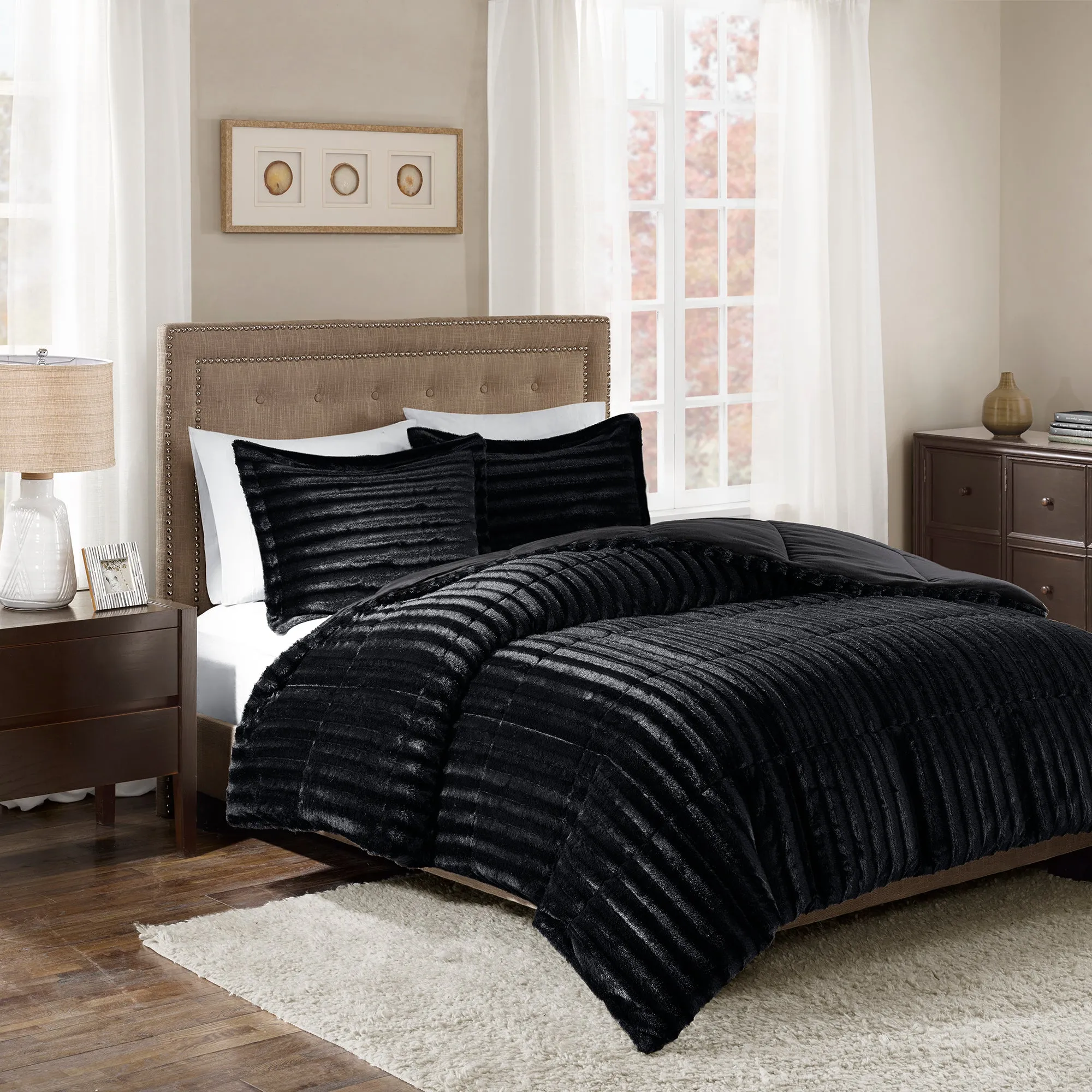 York Faux Fur Comforter Mini Set