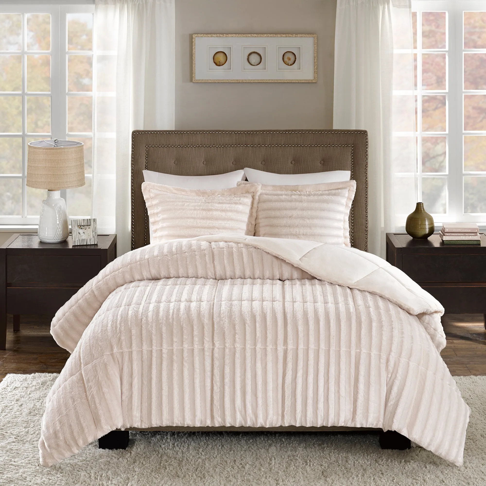 York Faux Fur Comforter Mini Set
