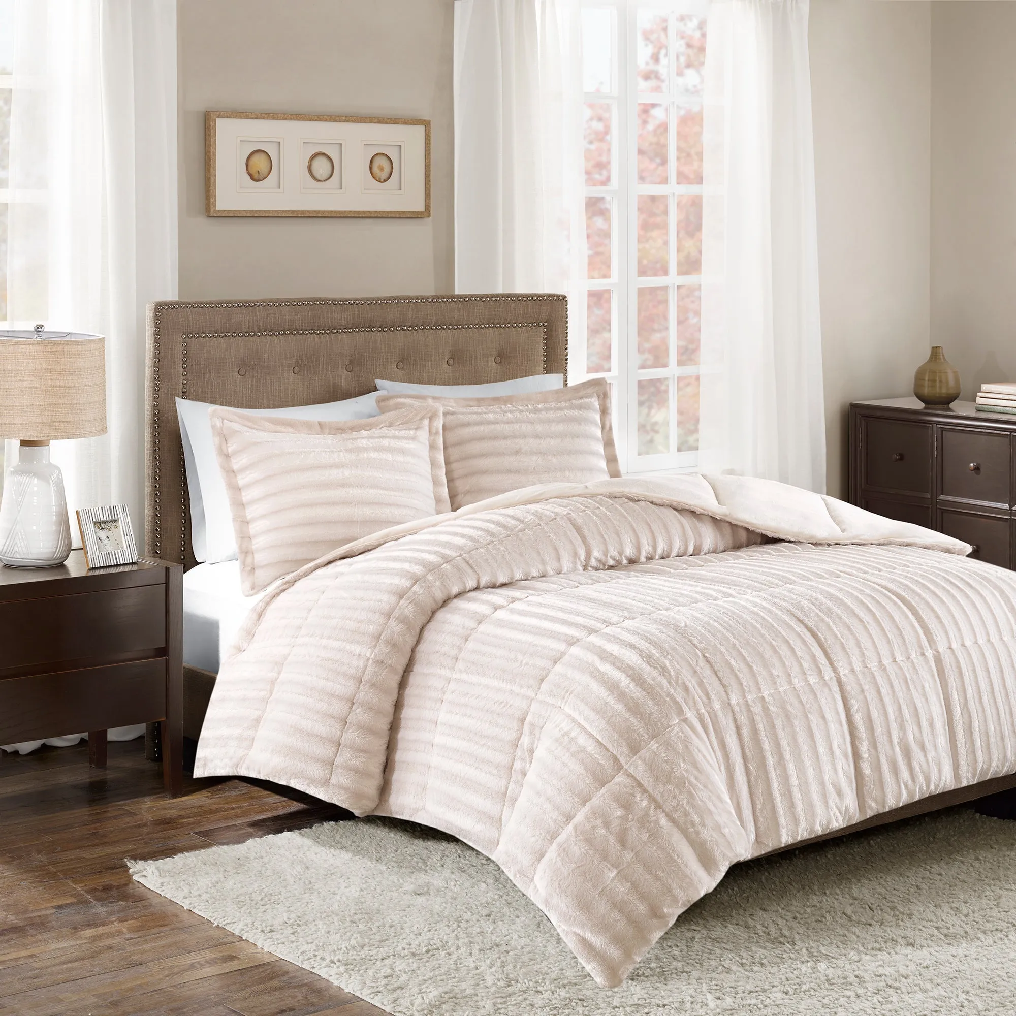 York Faux Fur Comforter Mini Set