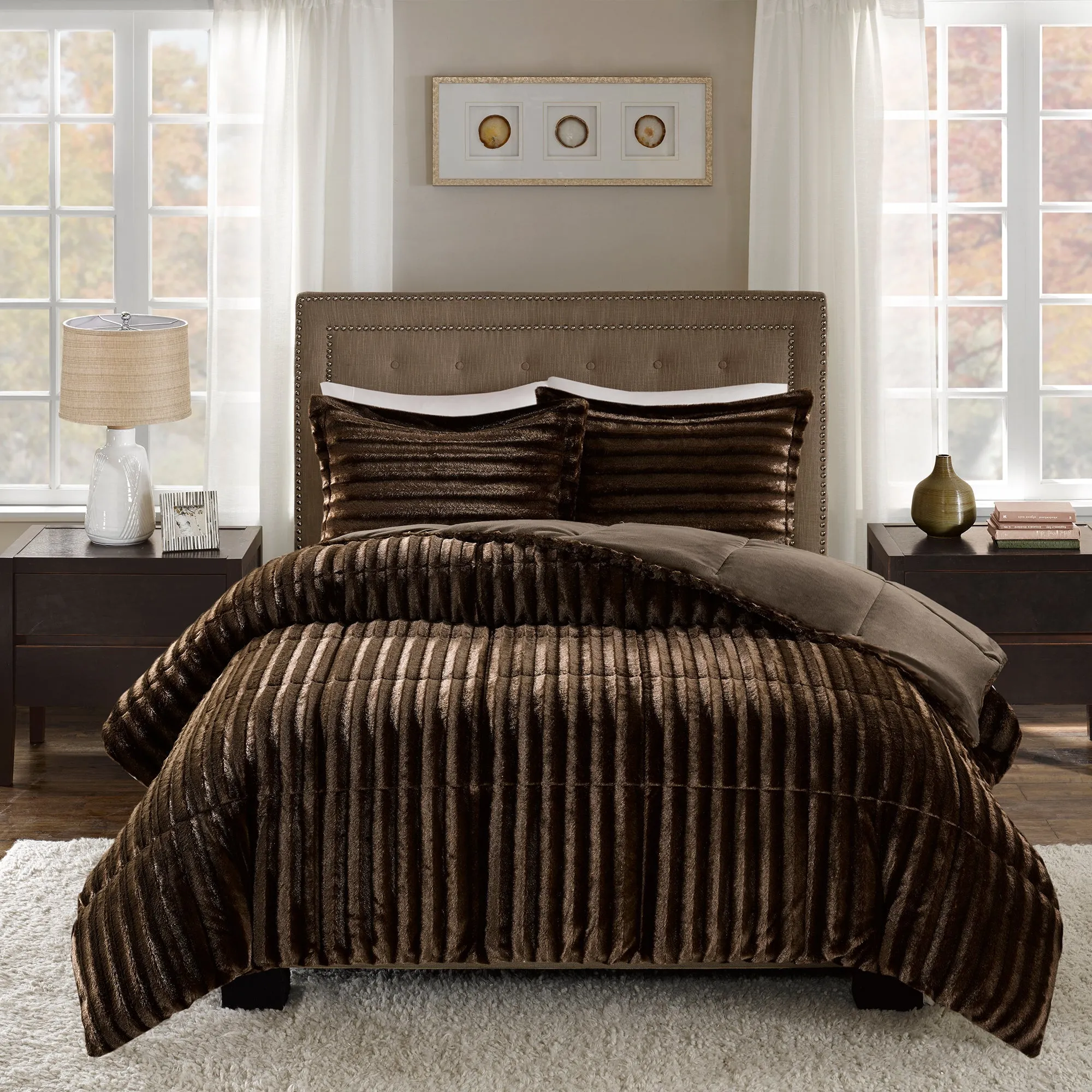 York Faux Fur Comforter Mini Set