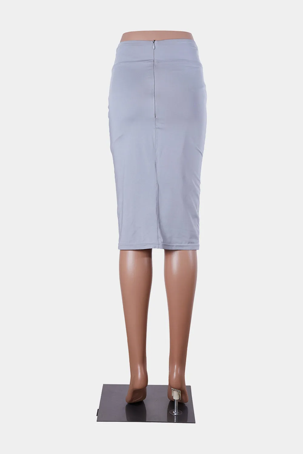 ZACHARY Silver Stretch High Waist Skirt