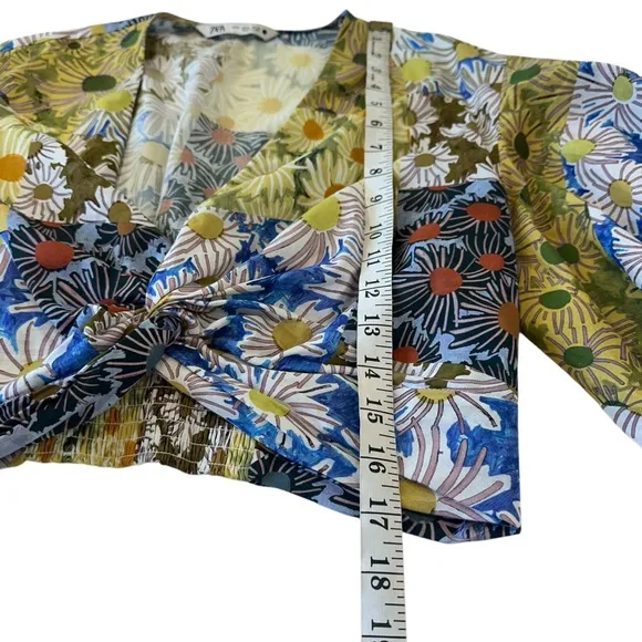 Zara Daisy Print Maxi Tiered Skirt with Coordinating Crop Top, Medium
