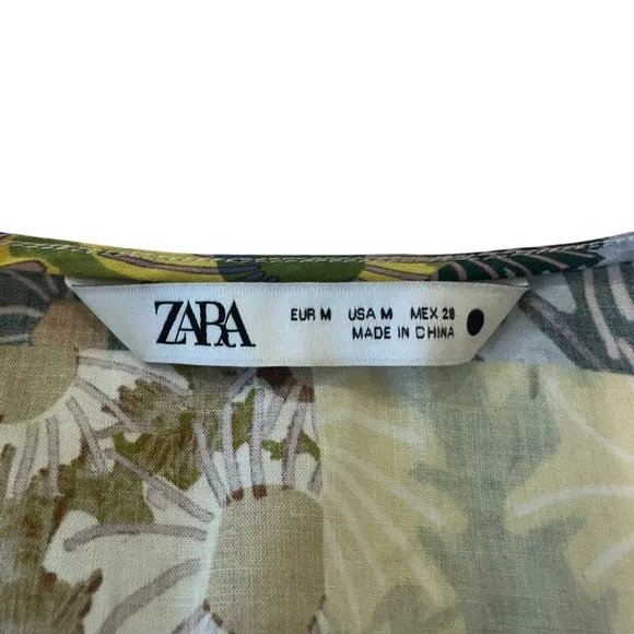 Zara Daisy Print Maxi Tiered Skirt with Coordinating Crop Top, Medium