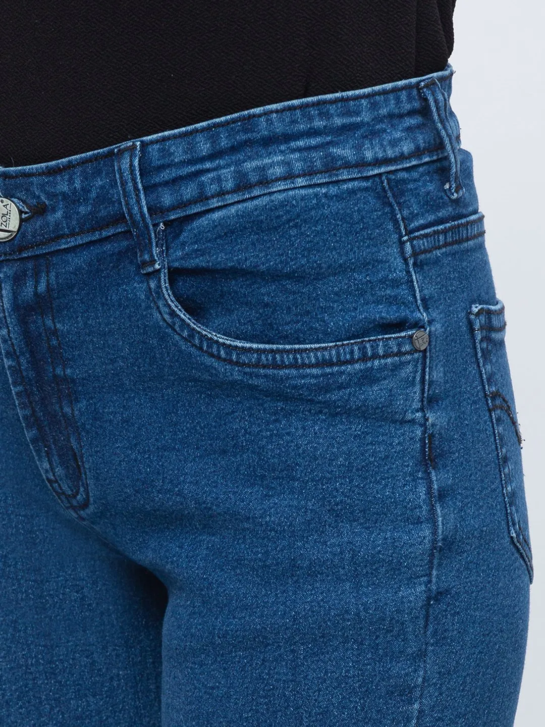 ZOLA Dx Blue Pencil Fit Full Length Denim Jeans For Women